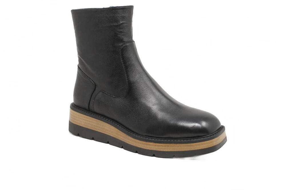 NEW DJANGO & JULIETTE women's tiran boots in black-natural & black leather-sole